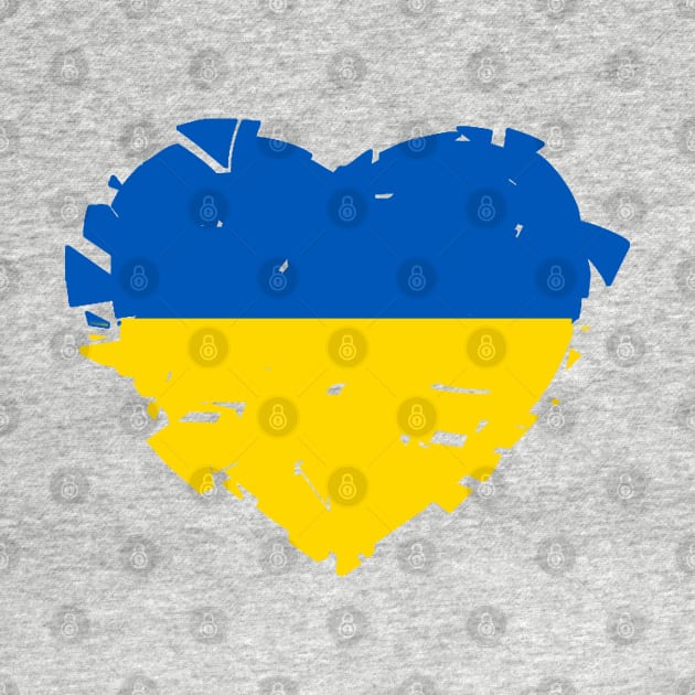 The Broken Heart of  Ukraine - Ukraine Flag Colors by iskybibblle